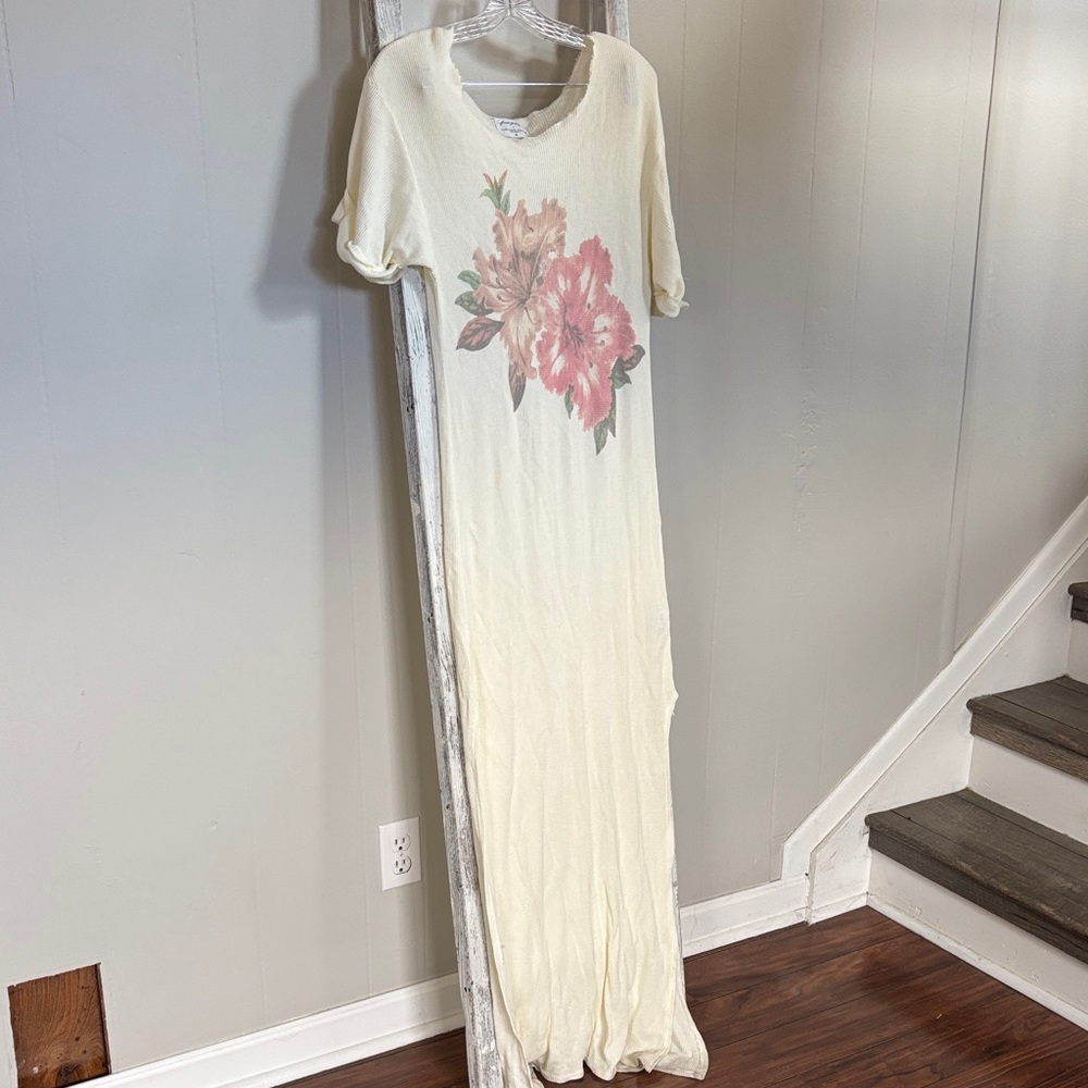Free People Cream Waffle Knit Maxi Dress - Picture 3 of 7